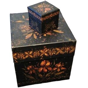 Y2K Black Floral Storage Boxes Vintage Dark Flowers 90s Whimsygoth Gift Box Set